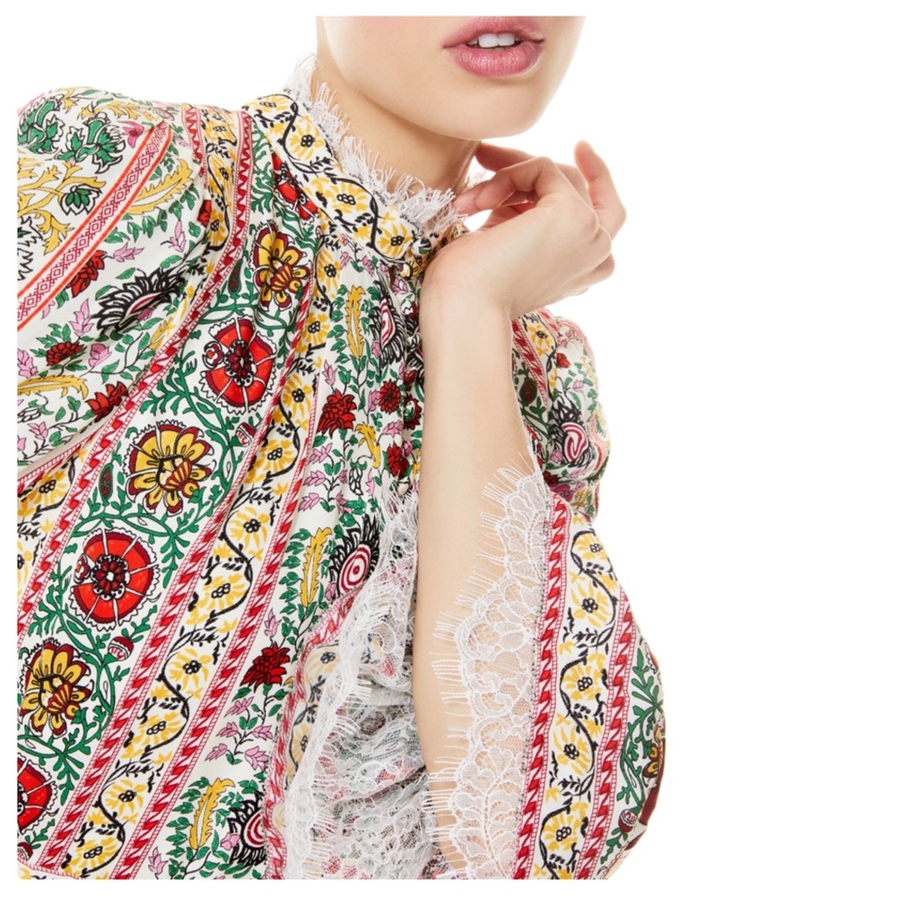 ALICE + OLIVIA Lawson Mock Neck Floral Mini Dress - Picture 5 of 13